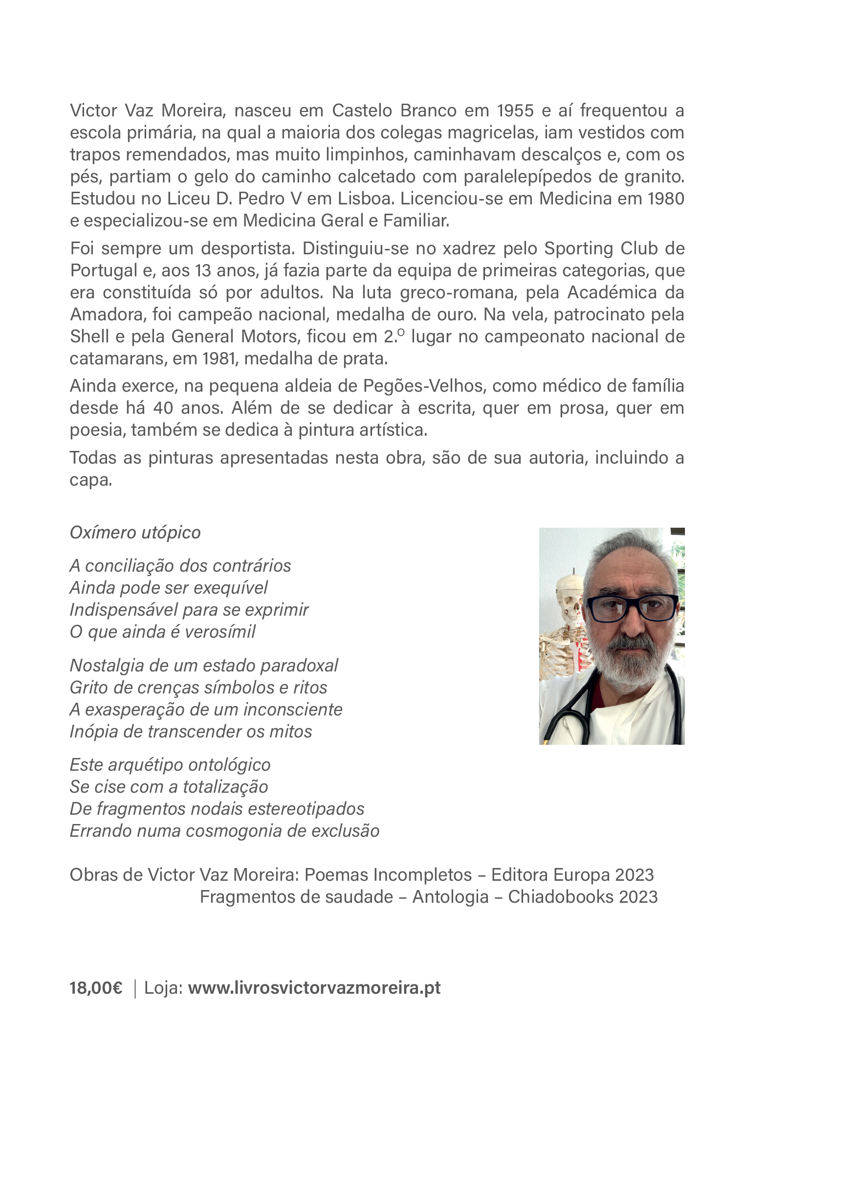 livros victor vaz moreira - poemas que nunca existiram e poemas incompletos